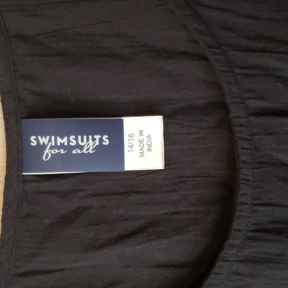 Swimsuits For All Black Cotton Scoopneck Covers 14/16 BN - Picture 3 of 7